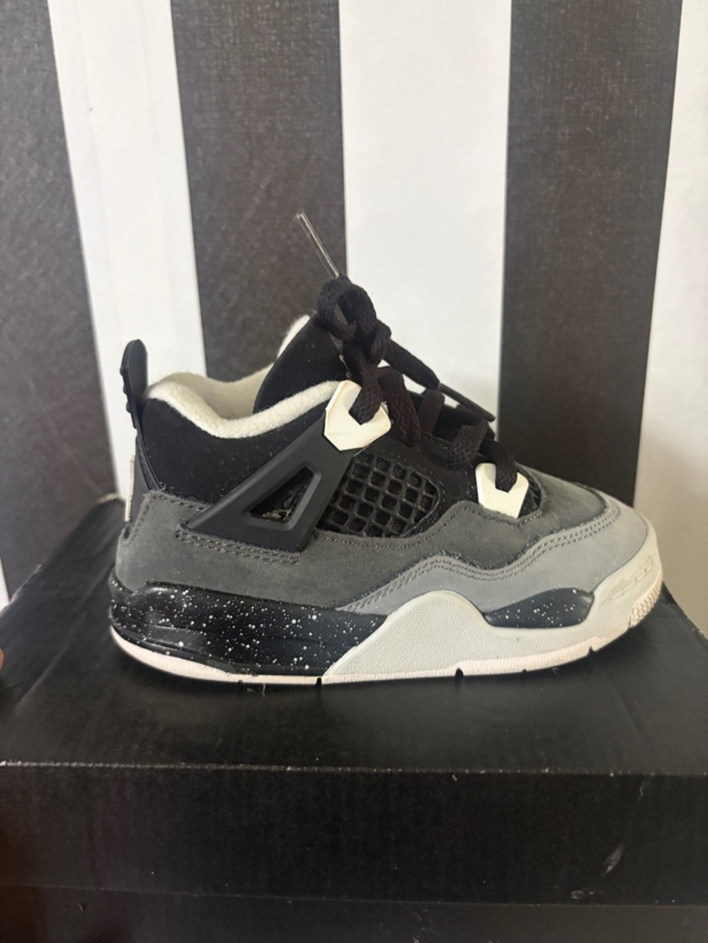 Jordan Kids Grey and Black Sneakers
